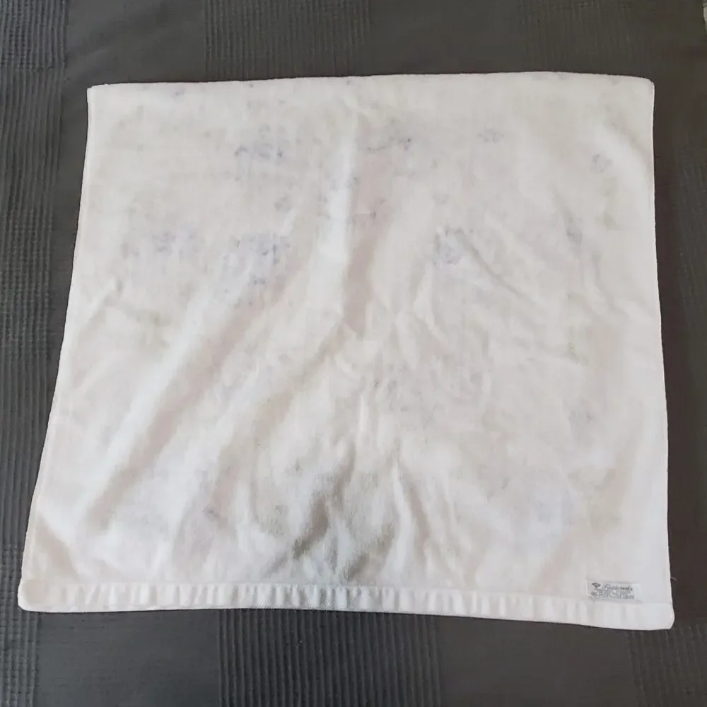 Vintage Fieldcrest Bath Towel Floral White Purple Green Toile Retro 24x46 USA